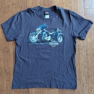 Harley-Davidson Blue and Gray Short Sleeve Tee